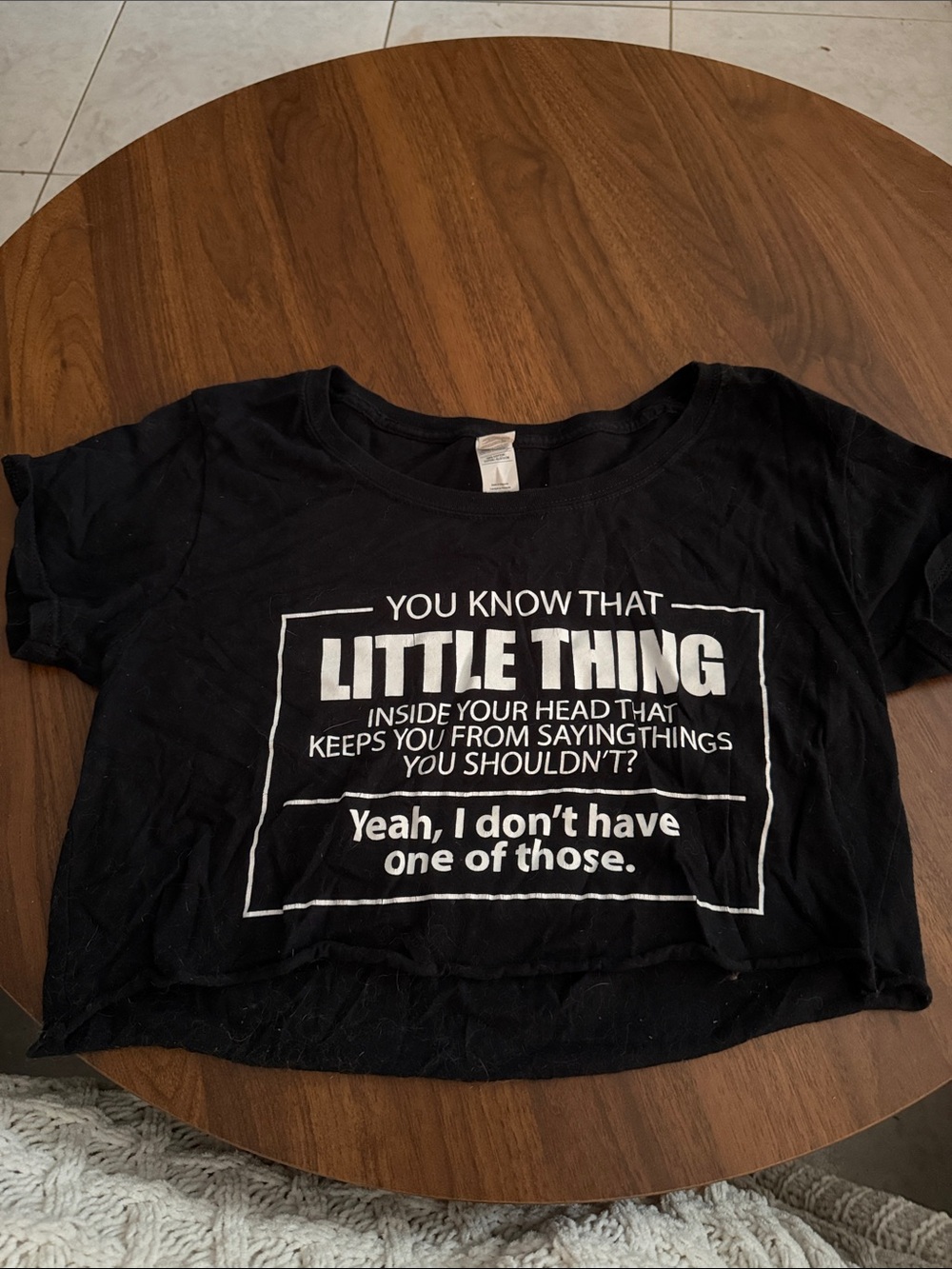 Black Graphic Crop Tee